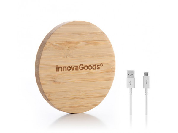 Bambusová bezdrôtová nabíjačka InnovaGoods 3115 pre Android a IOS