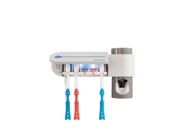 UV sterilizátor zubnej kefky so stojanom a dávkovačom zubnej pasty InnovaGoods, 3198 UV sterilizátor zubnej kefky so stojanom a dávkovačom zubnej pasty InnovaGoods, 3198