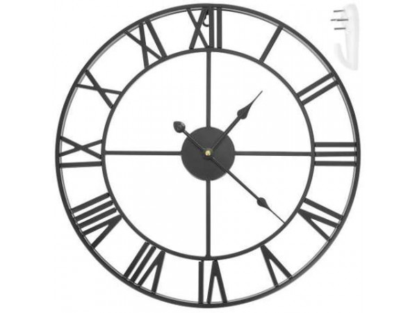 Retro nástenné hodiny, čierne, 47,5 cm Retro nástenné hodiny, čierne, 47,5 cm