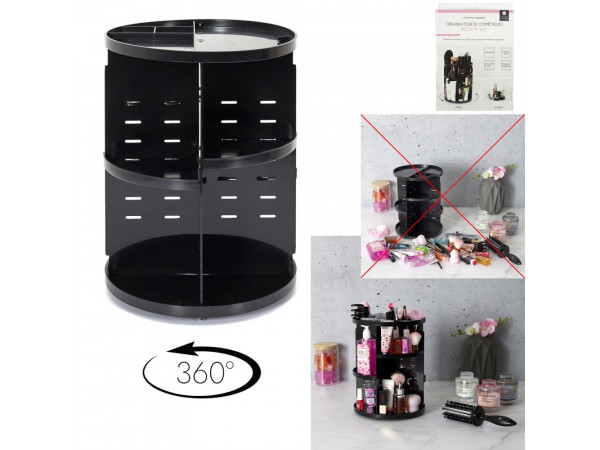 Organizér na make-up otočný, čierna COSMETIC CLUB 9453 Organizér na make-up otočný, čierna COSMETIC CLUB 9453