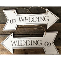 Svadobná tabuľka Wedding šípka Uni TB2501, biela 60 cm Svadobná tabuľka Wedding šípka Uni TB2501, biela 60 cm