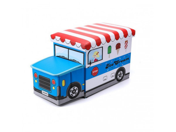 Detská taburetka modrá, zmrzlinárske auto 