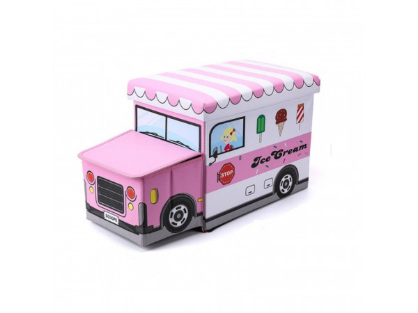 Detská taburetka ružová, zmrzlinárske auto 