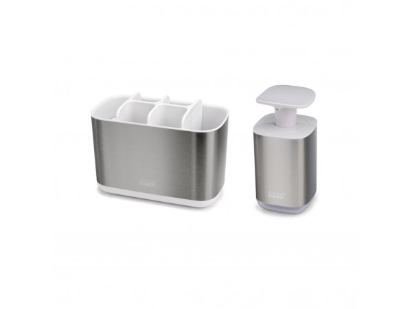 Stojanček na kefky s dávkovačom mydla Joseph Joseph Easystore & presto steel 70551 Stojanček na kefky s dávkovačom mydla Joseph Joseph Easystore & presto steel 70551