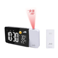 Rádiom riadená meteorologická stanica s budíkom JVD SB3211.2, biela Rádiom riadená meteorologická stanica s budíkom JVD SB3211.2, biela
