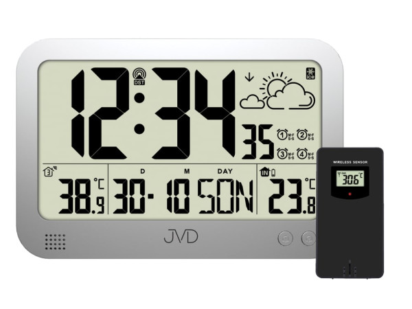 Digitálne rádiom riadené hodiny JVD RB3565.2, biela Digitálne rádiom riadené hodiny JVD RB3565.2, biela