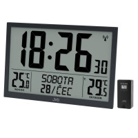 Digitálne rádiom riadené XL hodiny JVD RB9412.1, čierne Digitálne rádiom riadené XL hodiny JVD RB9412.1, čierne
