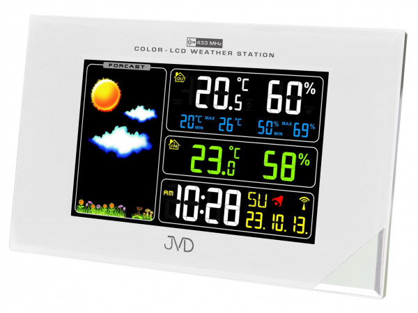Rádiom riadená meteorologická stanica JVD strieborná RB9197.2, 20cm Rádiom riadená meteorologická stanica JVD strieborná RB9197.2, 20cm