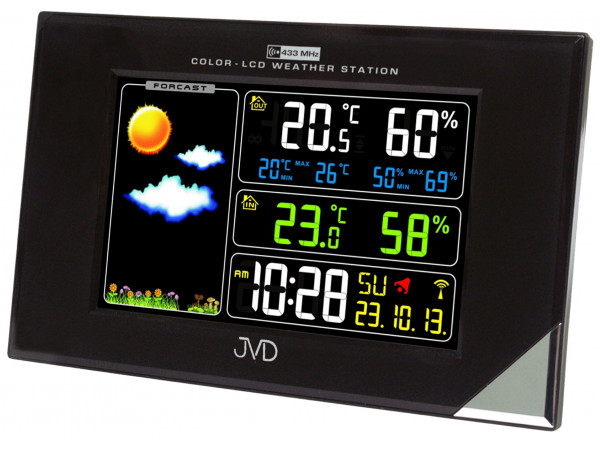 Rádiom riadená meteorologická stanica JVD čierna RB9197.1, 20cm Rádiom riadená meteorologická stanica JVD čierna RB9197.1, 20cm