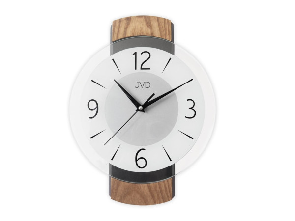Drevené sklenené tiché hodiny JVD NS22018/78, 35cm Drevené sklenené tiché hodiny JVD NS22018/78, 35cm