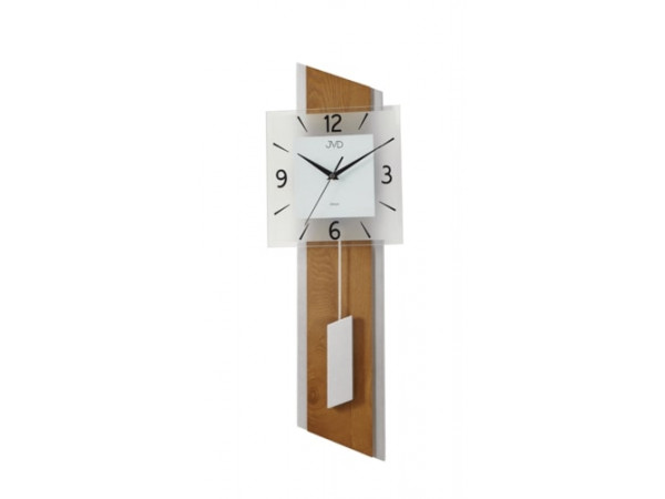 Drevené kyvadlové hodiny JVD NS19052.1 s plynulým chodom, 65 cm