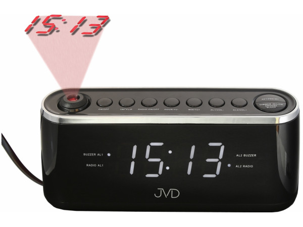 Projekčný budík do siete s rádiom, JVD SB97.3 Projekčný budík do siete s rádiom, JVD SB97.3