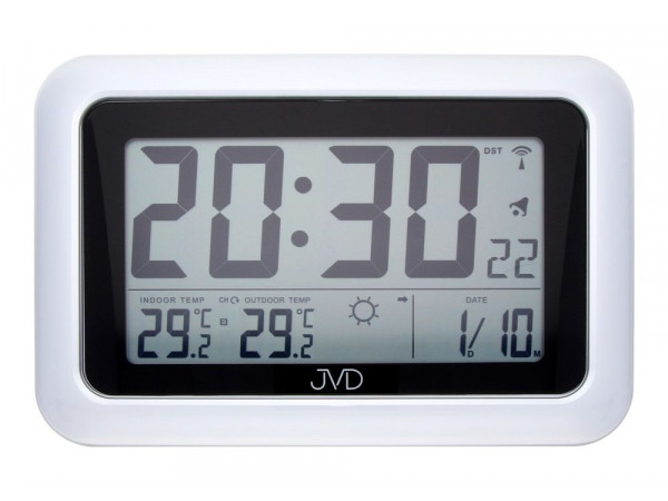 Rádiom riadené digitálne hodiny s budíkom JVD RB36.1, 28cm