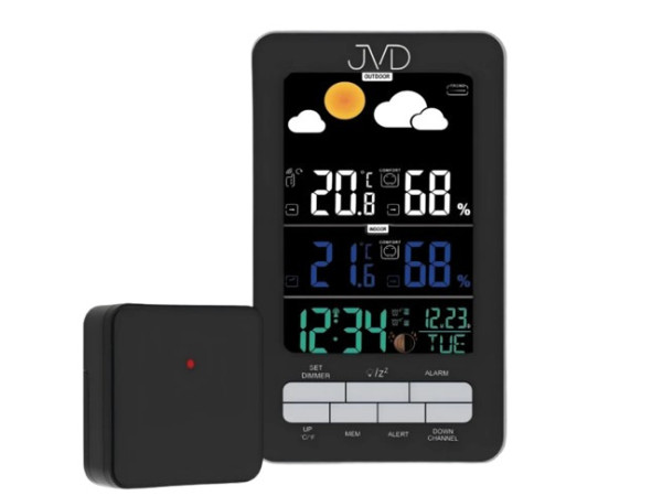 Rádiom riadená meteorologická stanica JVD RB6687.1, čierna Rádiom riadená meteorologická stanica JVD RB6687.1, čierna