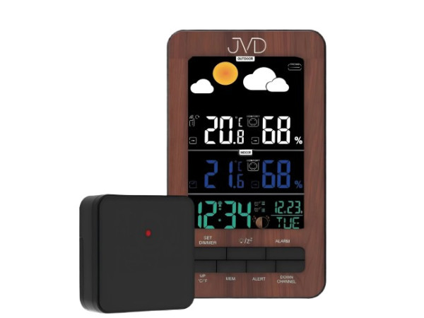 Rádiom riadená meteorologická stanica JVD RB6687.2, čierna Rádiom riadená meteorologická stanica JVD RB6687.2, čierna