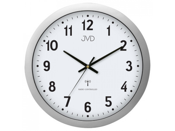Rádiom riadené nástenné hodiny JVD RH652.1, strieborná 40cm