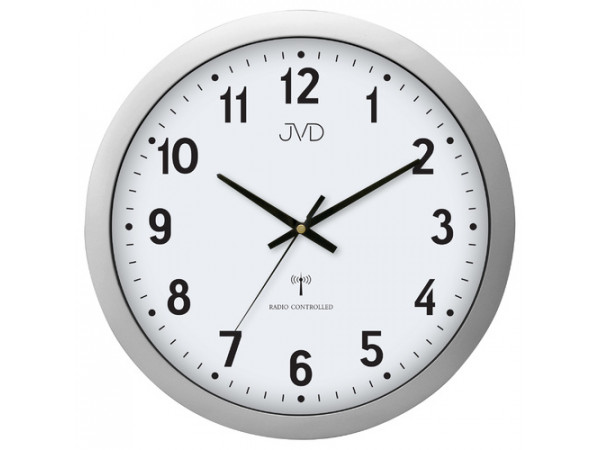 Rádiom riadené nástenné hodiny JVD RH652.1, strieborná 40cm Rádiom riadené nástenné hodiny JVD RH652.1, strieborná 40cm
