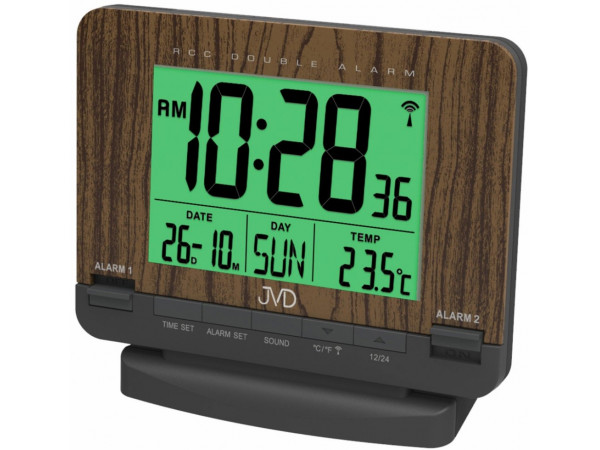 Rádiom riadený budík JVD čierny RB9242.2 Rádiom riadený budík JVD čierny RB9242.2