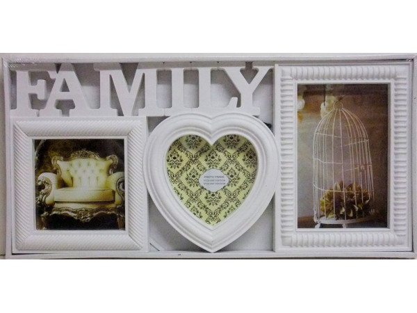 Fotorám na 3 fotky Family, biely