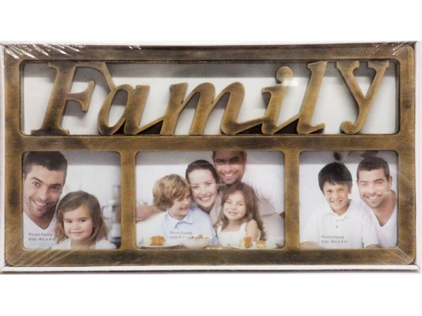 Fotorám na 3 fotky, Family bronz, 40x22cm