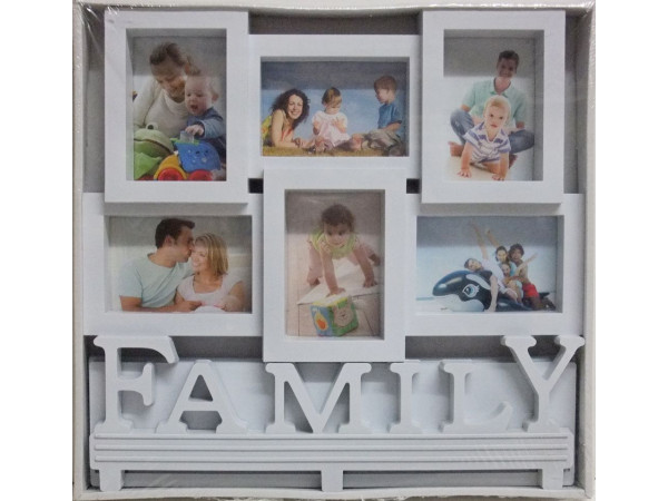 Fotorám na 6 fotiek Family, biely