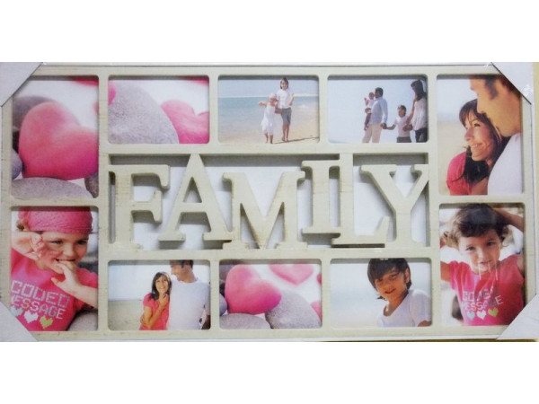 Fotorám na 10 fotiek, Family patina, 72x37cm