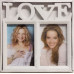 Fotorám na 2 fotky Love, biely, 23x23 cm