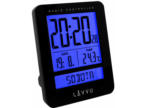 Digitálny budík riadený rádiovým signálom LAVVU LAR0021 Duo Black Digitálny budík riadený rádiovým signálom LAVVU LAR0021 Duo Black