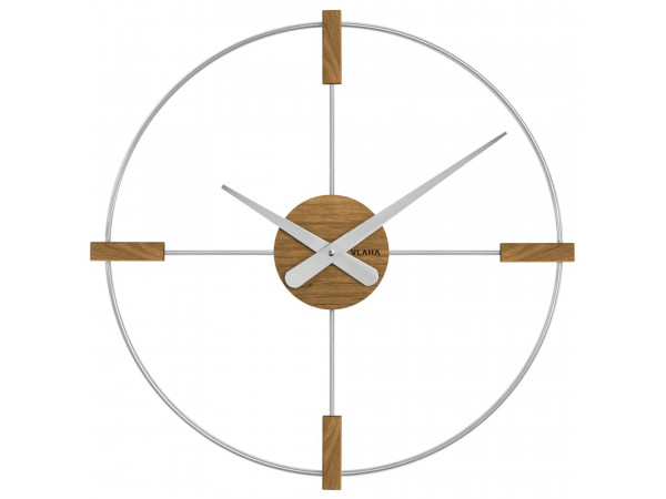 Drevené hodiny Vlaha VCT1051 strieborné, 50 cm