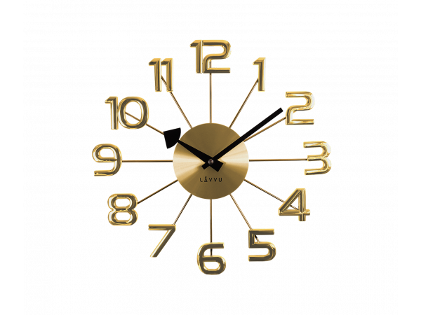 Nástenné hodiny LAVVU LCT1041 DESIGN Numerals, zlaté, 37cm