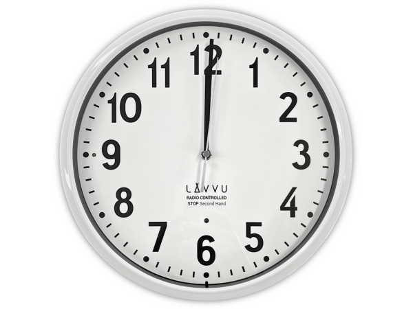 Presné biele rádiovo ovládané nástenné hodiny Lavvu LCR3021, 30cm Presné biele rádiovo ovládané nástenné hodiny Lavvu LCR3021, 30cm