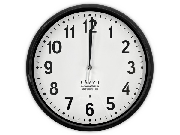Presné čierne rádiovo ovládané nástenné hodiny Lavvu LCR3020, 30cm Presné čierne rádiovo ovládané nástenné hodiny Lavvu LCR3020, 30cm