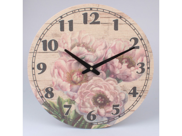 Nástenné hodiny na plátne Roses, 39cm
