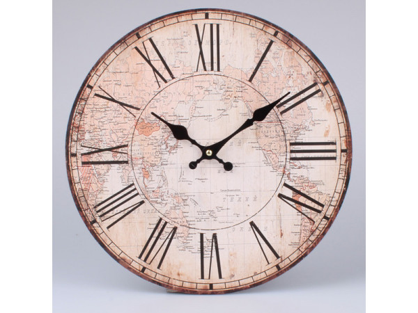 Nástenné hodiny HLC, Mapa, 34cm
