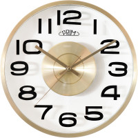 Dizajnové kovové hodiny Prim E04P.4435.80, zlaté Vista
