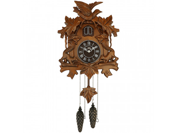 Kyvadlové kukučkové hodiny IV. PRIM 46cm, hnedá