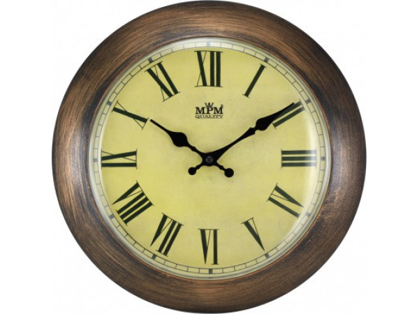 Nástenné hodiny MPM, 2521.52 - hnedá tmavá, 30cm Nástenné hodiny MPM, 2521.52 - hnedá tmavá, 30cm