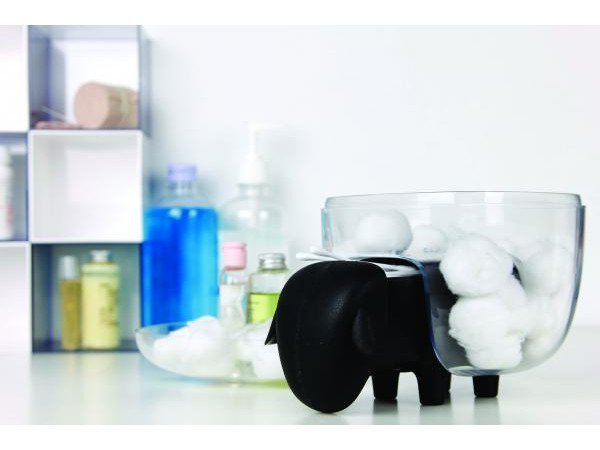 Ovečka so zásuvkou a dózou Qualy Sheepshape Container, čierna ovečka / priehľadná dóza Ovečka so zásuvkou a dózou Qualy Sheepshape Container, čierna ovečka / priehľadná dóza