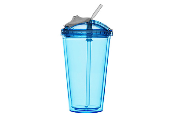 Pohár so slamkou SAGAFORM Fresh Smoothie Mug, 450ml, modrý Pohár so slamkou SAGAFORM Fresh Smoothie Mug, 450ml, modrý