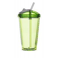 Pohár so slamkou SAGAFORM Fresh Smoothie Mug, 450ml, zelený
