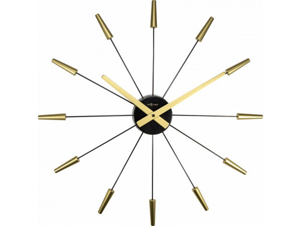 Dizajnové nástenné hodiny 2610go Nextime Plug Inn gold 60cm Dizajnové nástenné hodiny 2610go Nextime Plug Inn gold 60cm