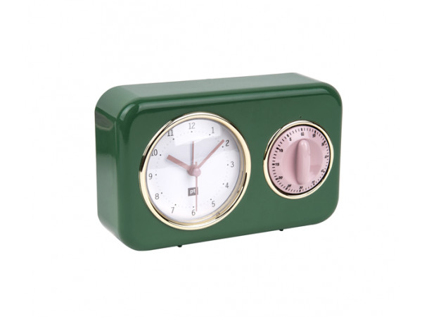 Kuchynské hodiny s časovačom Present Time Nostalgia, PT2970GR, 17cm
