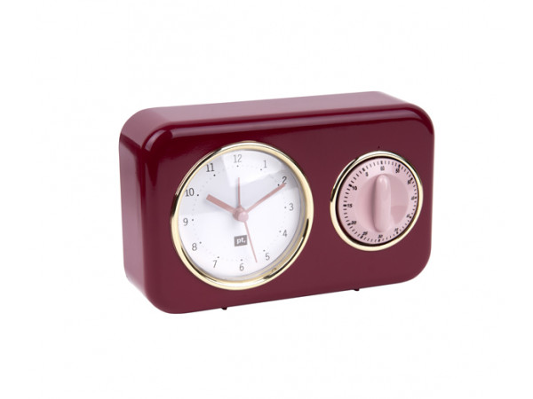 Kuchynské hodiny s časovačom Present Time Nostalgia, PT2970RD, 17cm