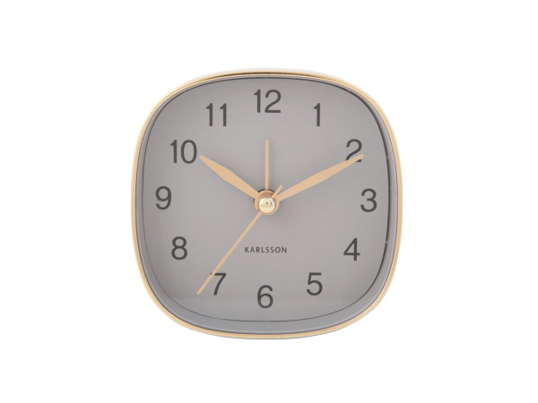 Budík Karlsson KA5957GY Travel Square, 9cm Budík Karlsson KA5957GY Travel Square, 9cm