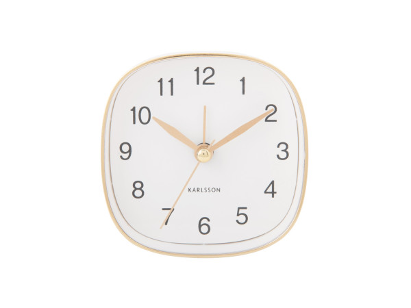 Budík Karlsson KA5957WH Travel Square, 9cm Budík Karlsson KA5957WH Travel Square, 9cm