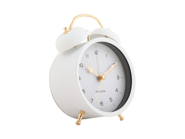 Budík Karlsson KA5998WH Twin Bell, 14cm Budík Karlsson KA5998WH Twin Bell, 14cm