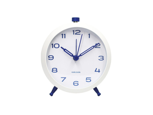 Budík Button Retro Karlsson KA6143BL, 10cm