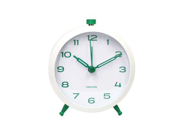 Budík Button Retro Karlsson KA6143GR, 10cm