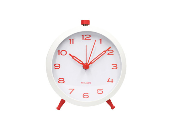 Budík Button Retro Karlsson KA6143RD, 10cm