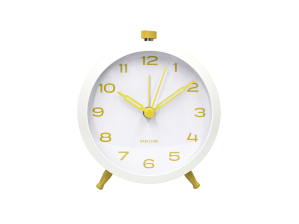 Budík Button Retro Karlsson KA6143YE, 10cm